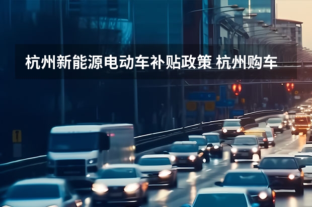 杭州新能源电动车补贴政策 杭州购车政府补贴政策